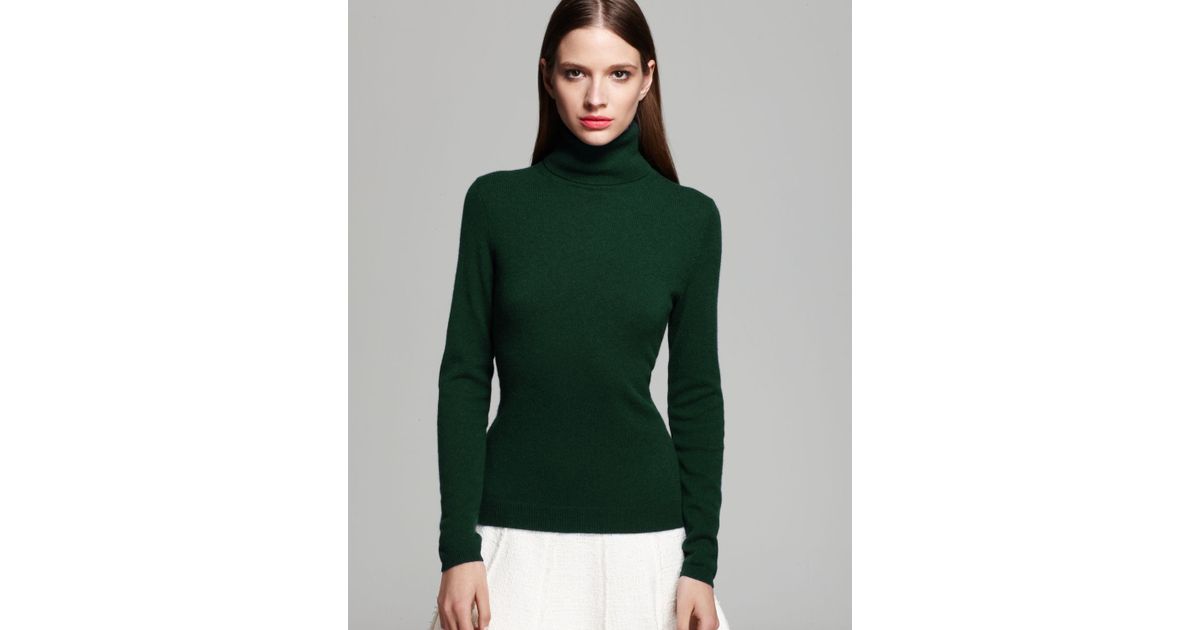 C By Bloomingdale's Cashmere Turtleneck in Green | Lyst