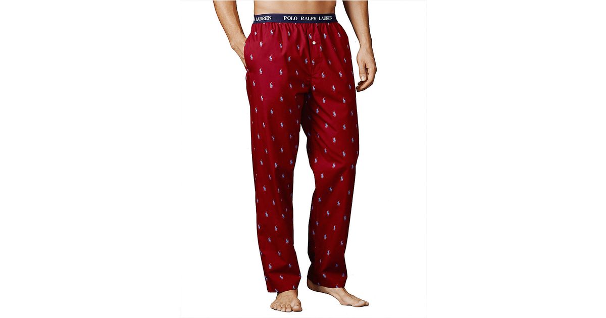 Lyst - Polo Ralph Lauren Pony-print Woven Pajama Pants in Red for Men