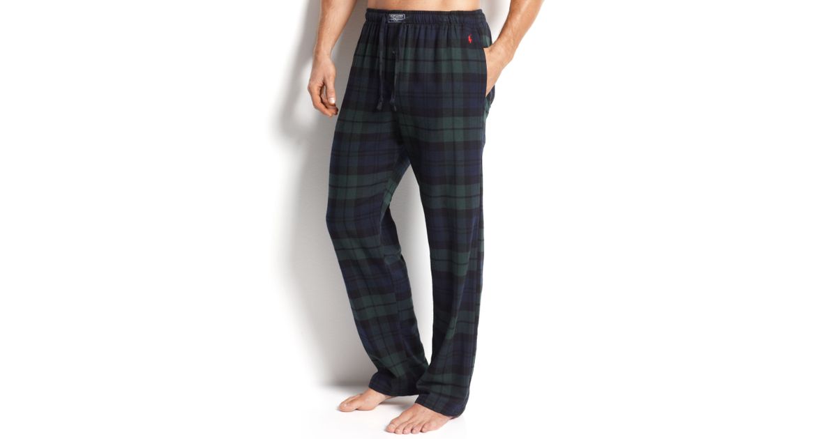 Polo Ralph Lauren Big And Tall Flannel Pajama Pants in Black for Men | Lyst