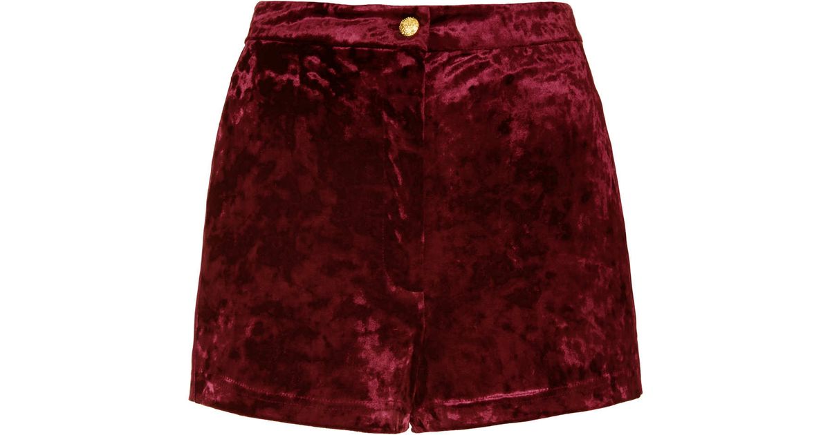 topshop red shorts