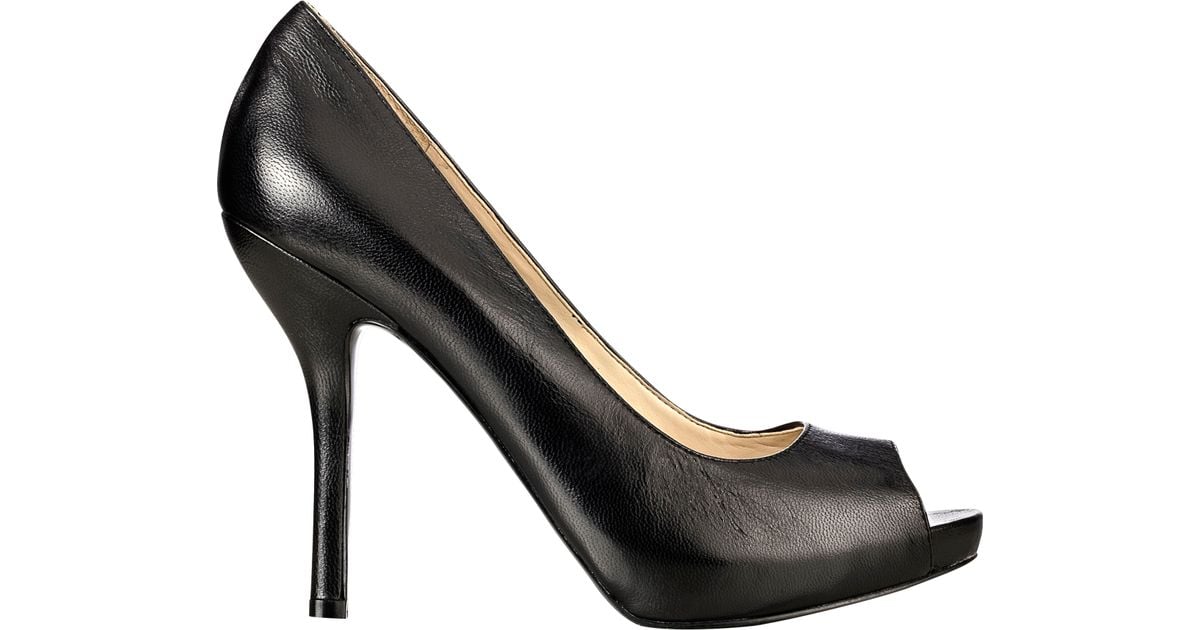 nine west black open toe heels