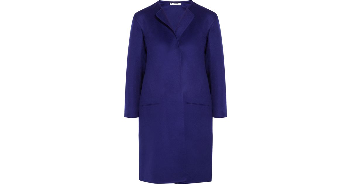 Jil Sander Namibia Cashmere felt Coat in Blue - Lyst