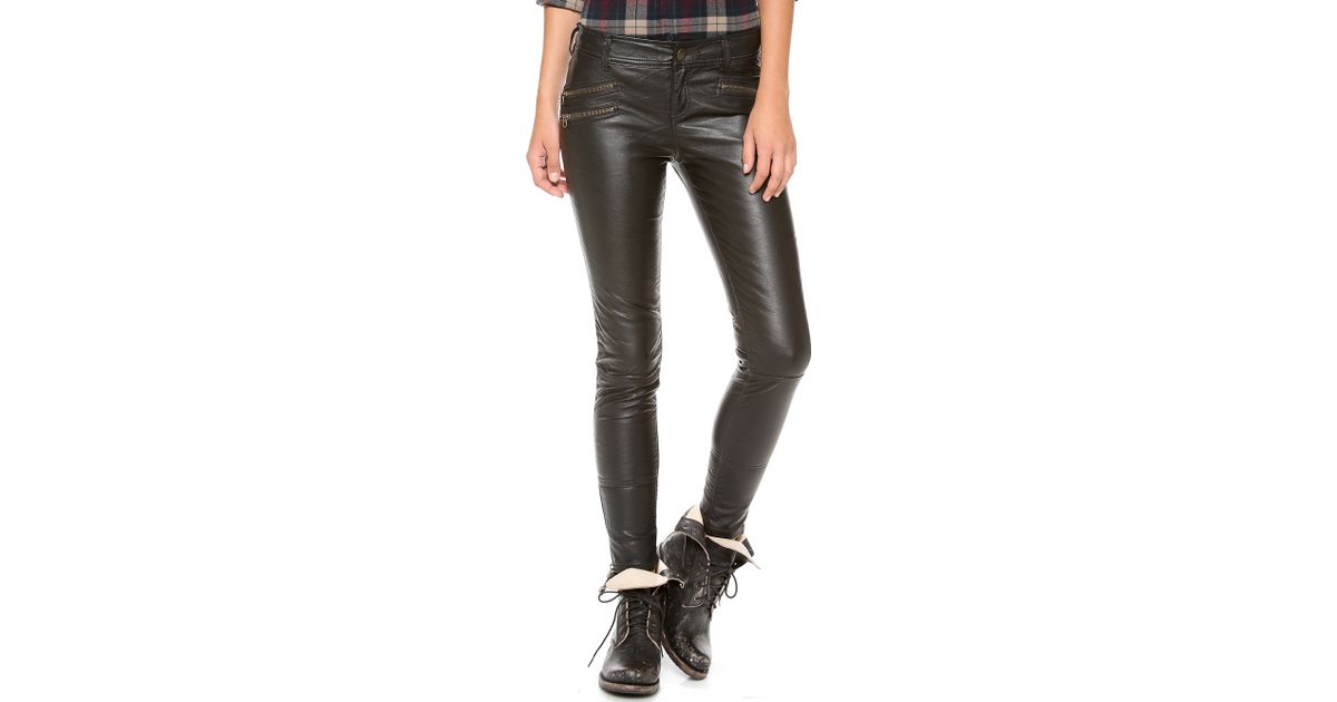 Free People Vegan Leather Skinny Pants in Black | Lyst