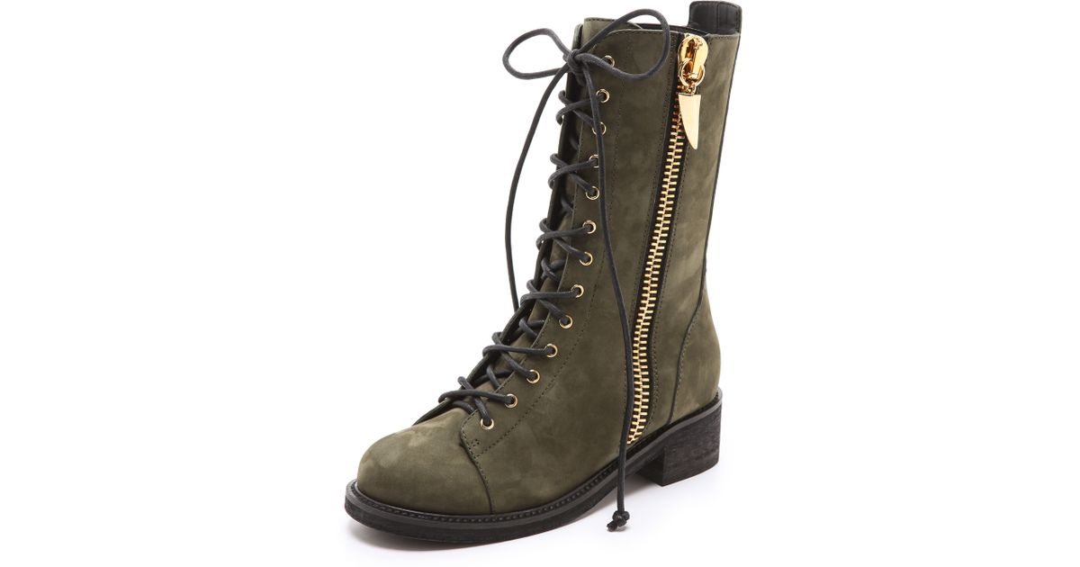 olive green combat boots