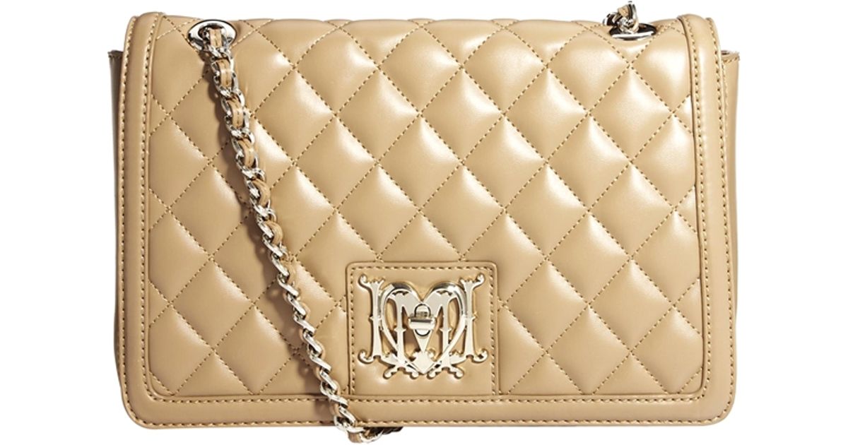Love Moschino Chain Strap Quilted Shoulder Bag in Camel (Natural) Lyst