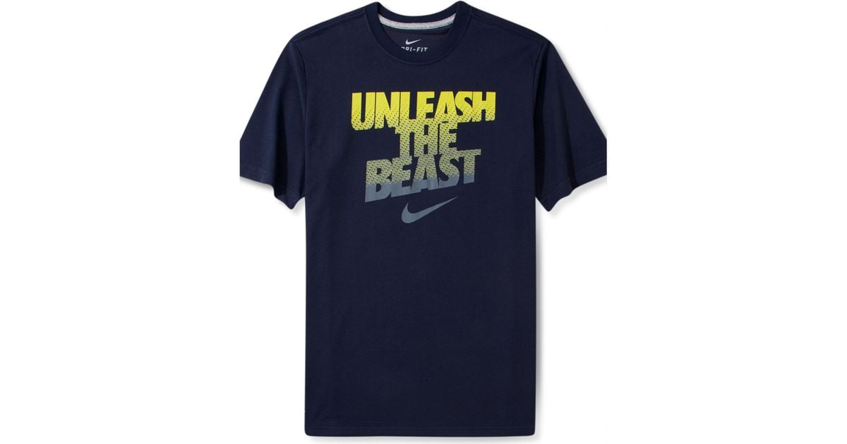 Nike Unleash The Beast Drifit Tshirt in Blue for Men - Lyst