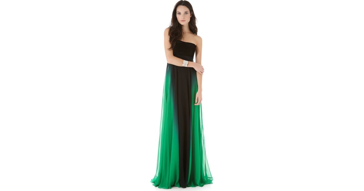 monique lhuillier strapless gown