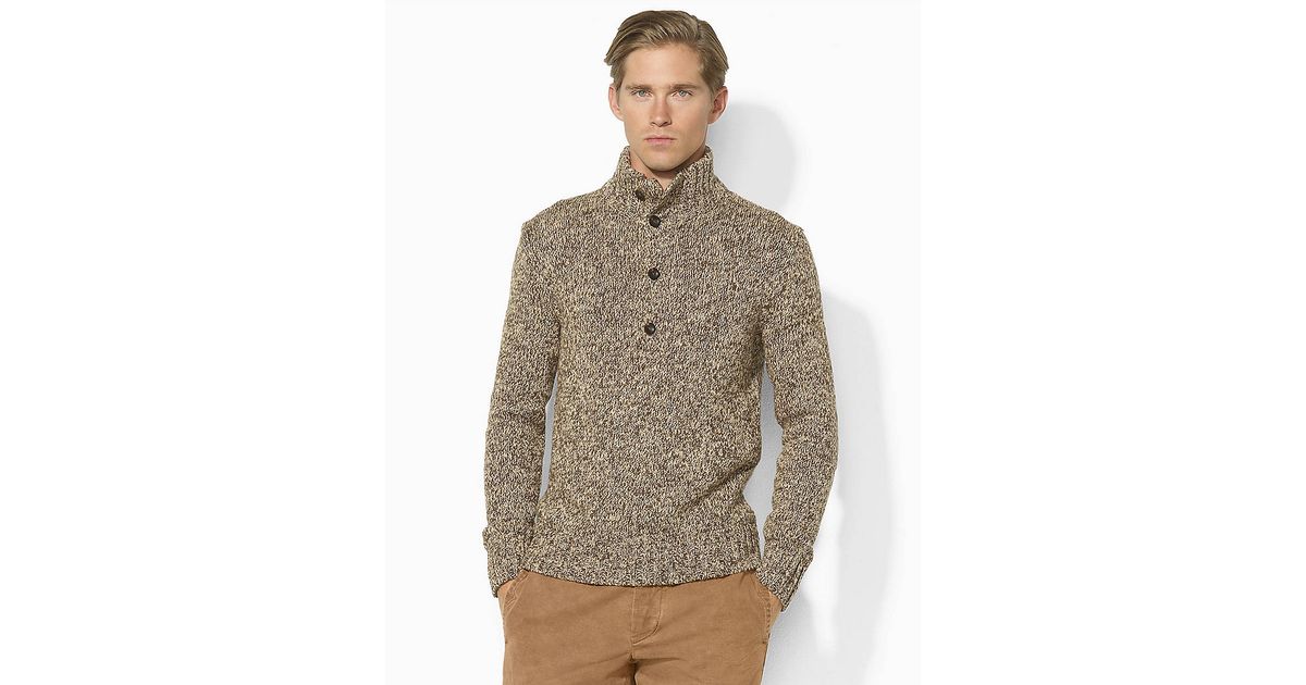 Lyst - Polo ralph lauren Mock Turtleneck Sweater in Natural for Men