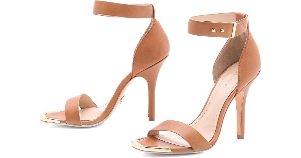 cognac heeled sandals