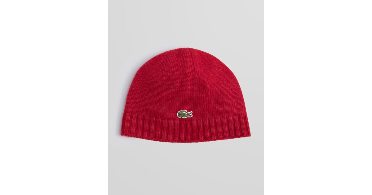 red lacoste beanie
