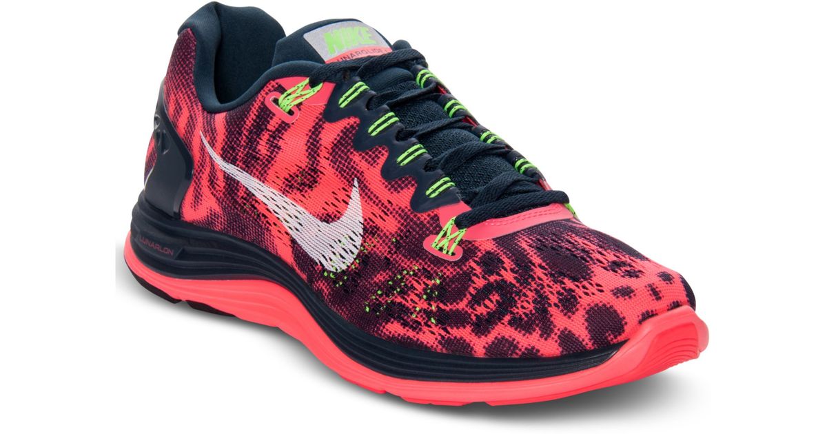 Nike Lunarglide 5 Graphic Running Sneakers in Pink for Men | Lyst