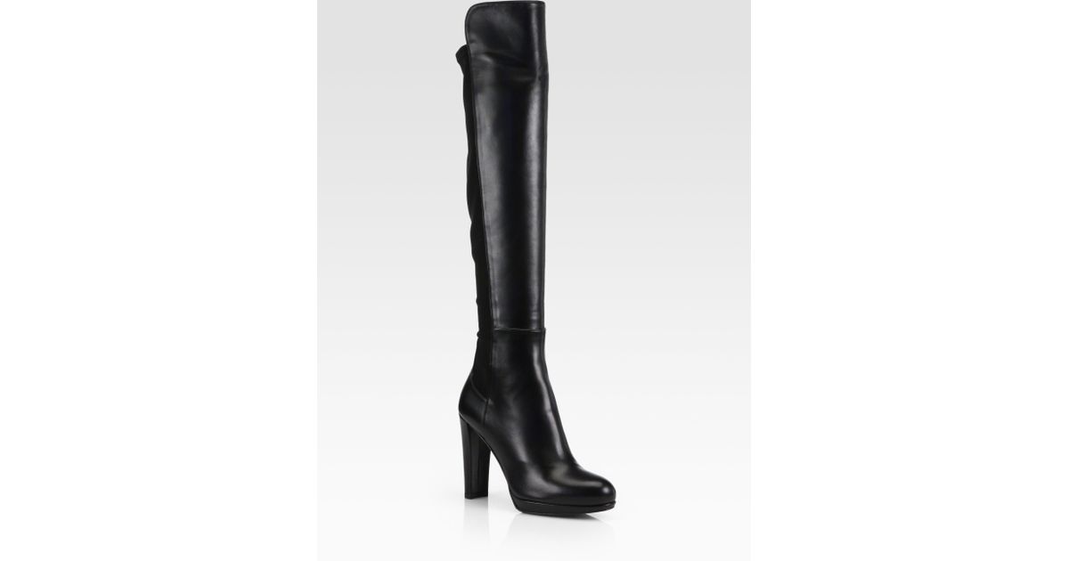 stuart weitzman stretch leather boots