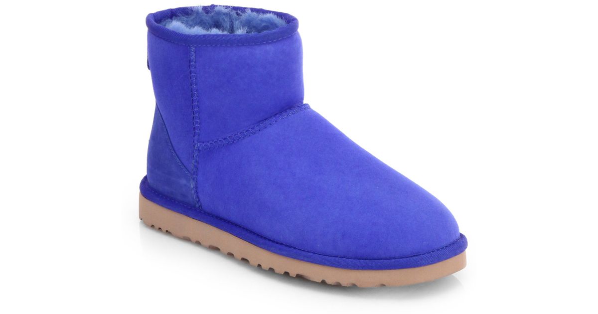 UGG Classic Mini Suede Boots in Electric Blue (Blue) | Lyst