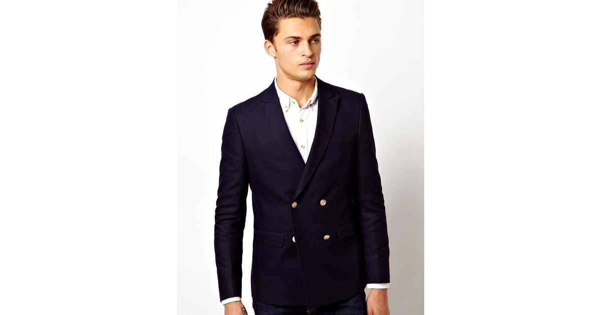 mens black blazer gold buttons