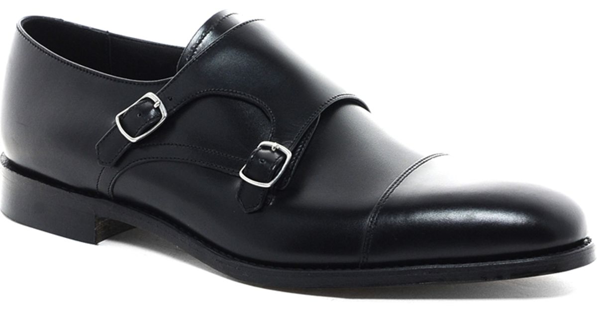Loake Monk Strap Shoes in Black for Men - Lyst