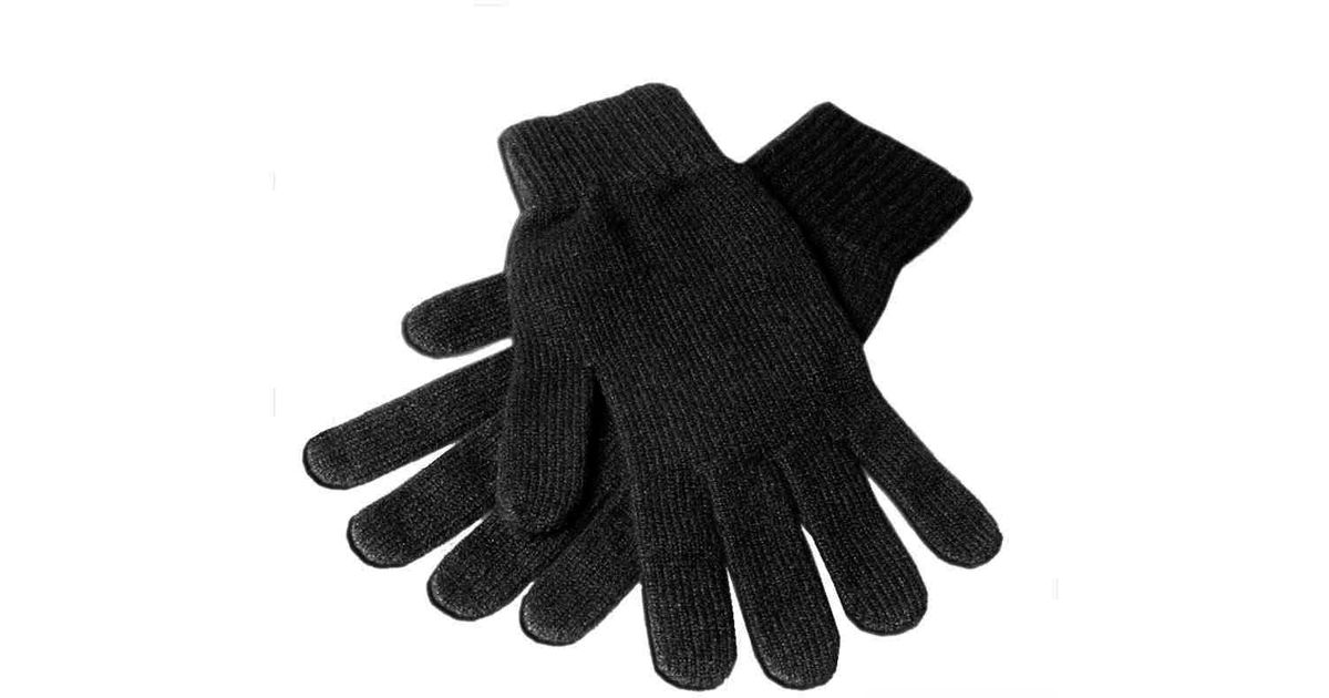 Black Men's Black Cashmere Gloves 100 Cashmere for Men Lyst