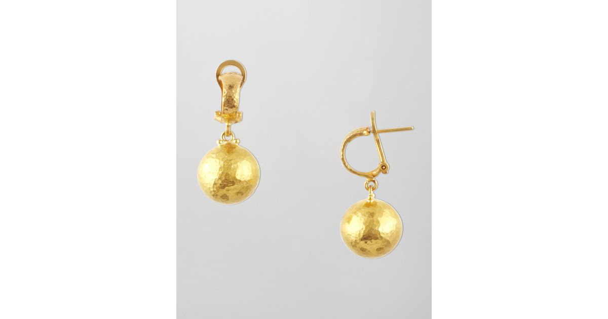 Lyst Gurhan Dome 24k Gold Ball Drop Earrings In Metallic