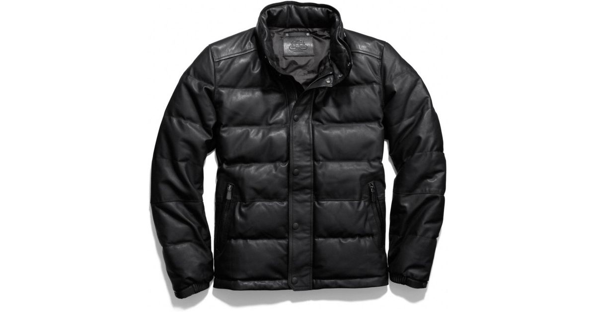 Coach Clarkson Leather Down Jacket In Black For Men Lyst - Leather Down Jacket Men S Coach Clarkson Leather Down Jacket In Black For Men Lyst - Leather Down Jacket Men S