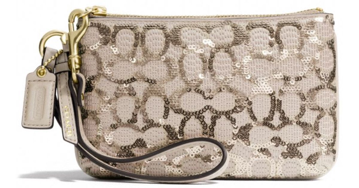 coach sequin wristlet