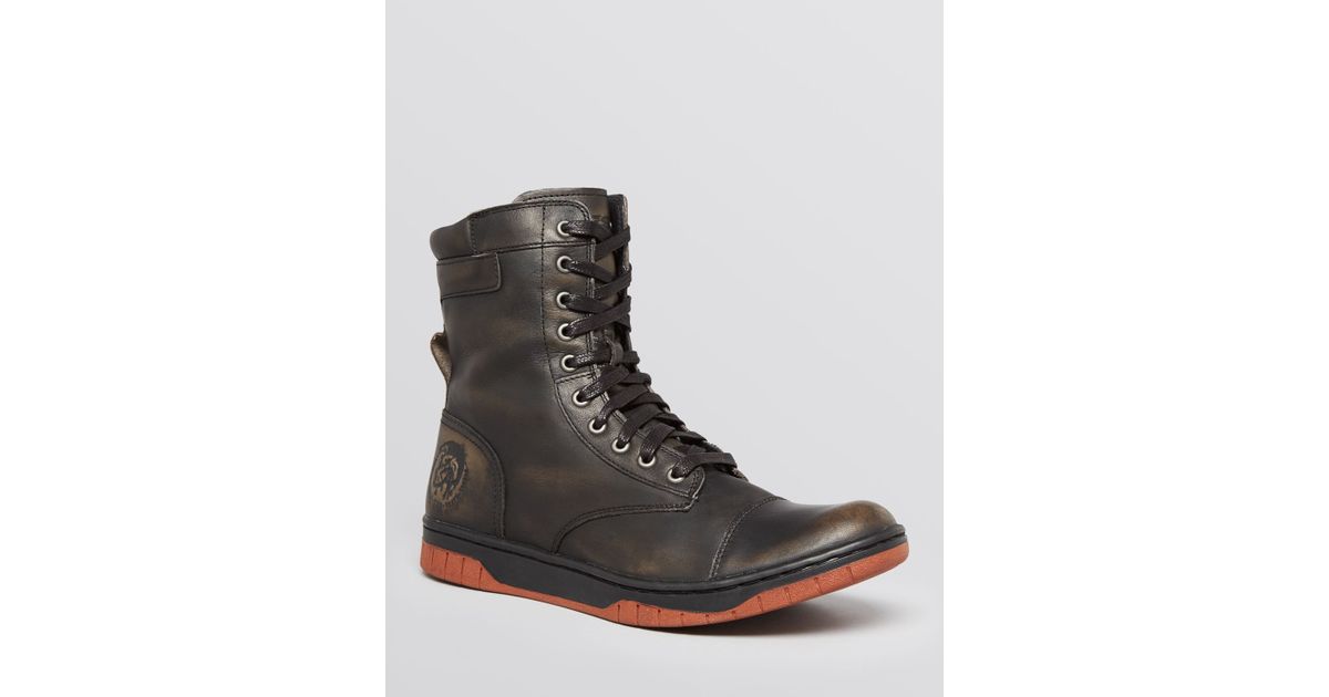 diesel leather boots