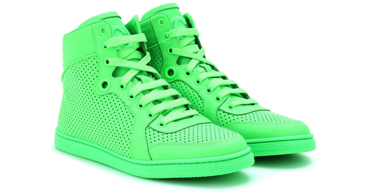 Gucci Neon Leather High-top Sneakers in 