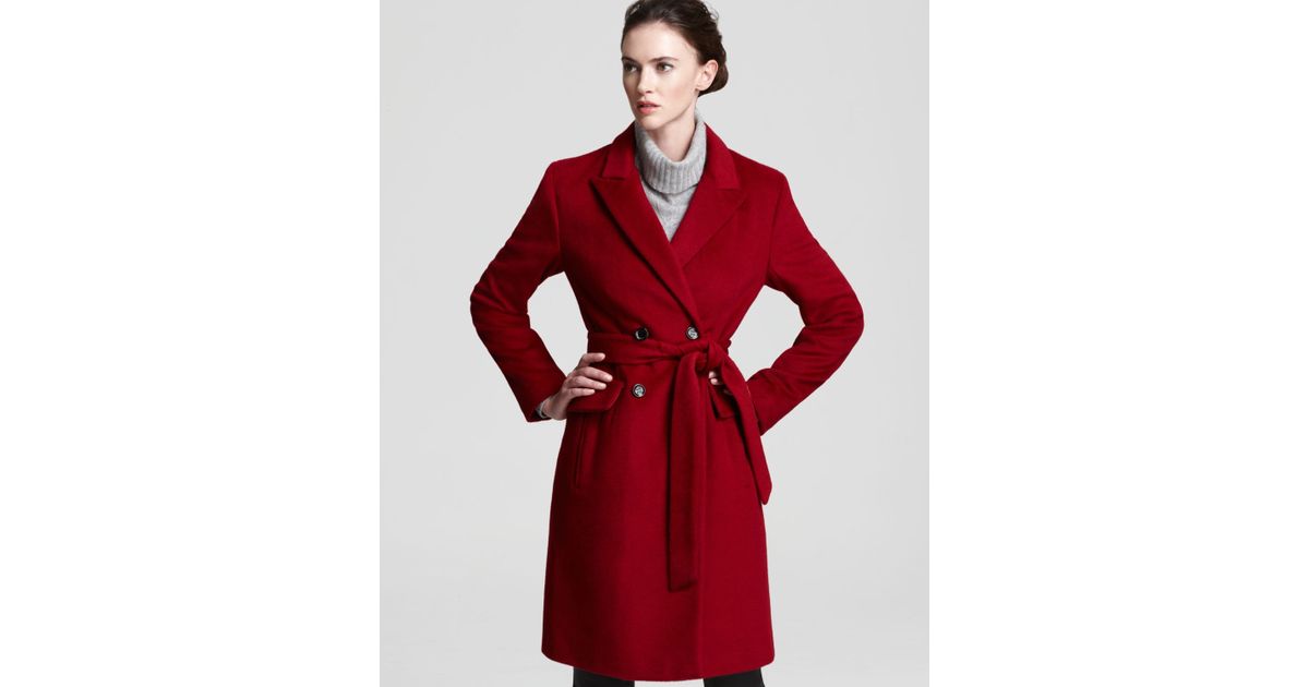 calvin klein notch collar wrap coat