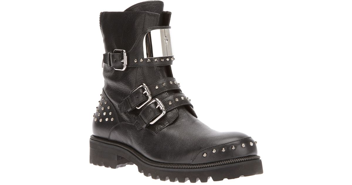 studded biker boots