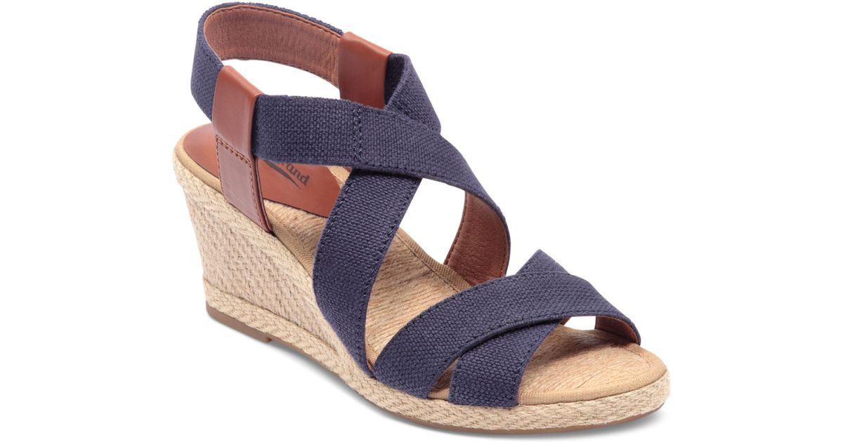 lucky brand navy wedges