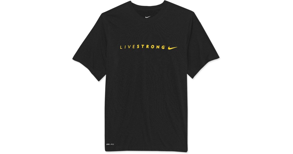 Nike Livestrong Legend Running T-shirts in Black for Men | Lyst