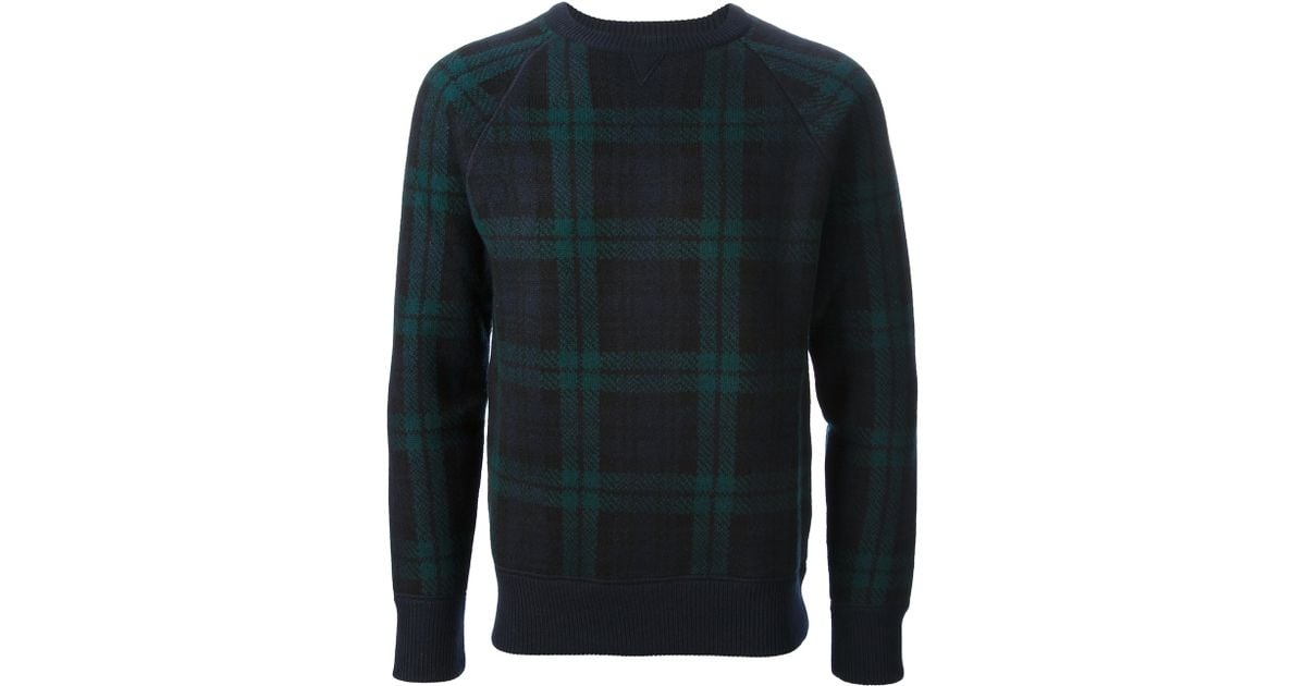 Valentino Tartan Sweater in Green for Men Lyst