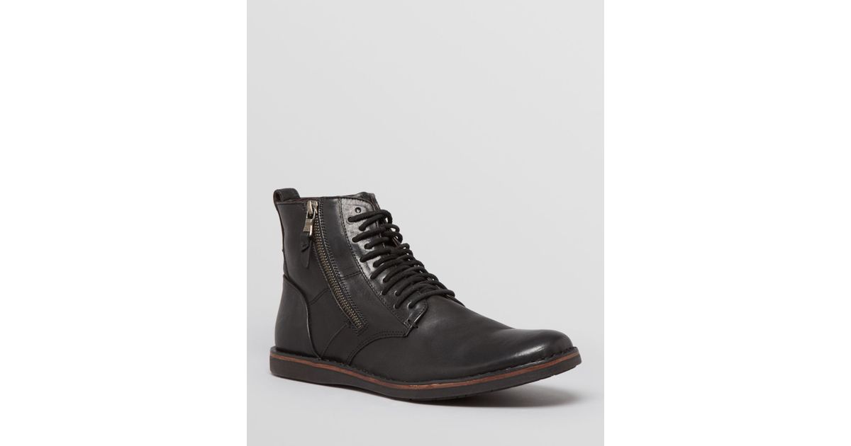 john varvatos star b side zip leather boot