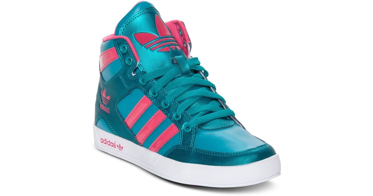 adidas Hardcourt High Top Casual Sneakers in Green - Lyst