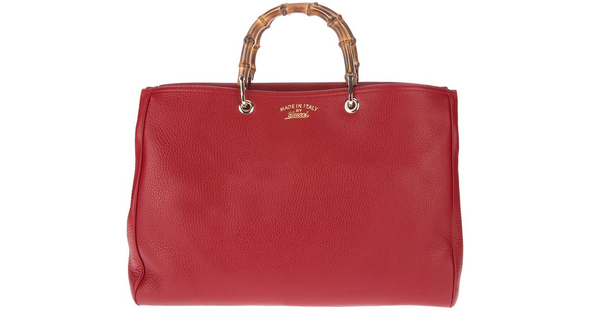 gucci red bamboo handle mini bag