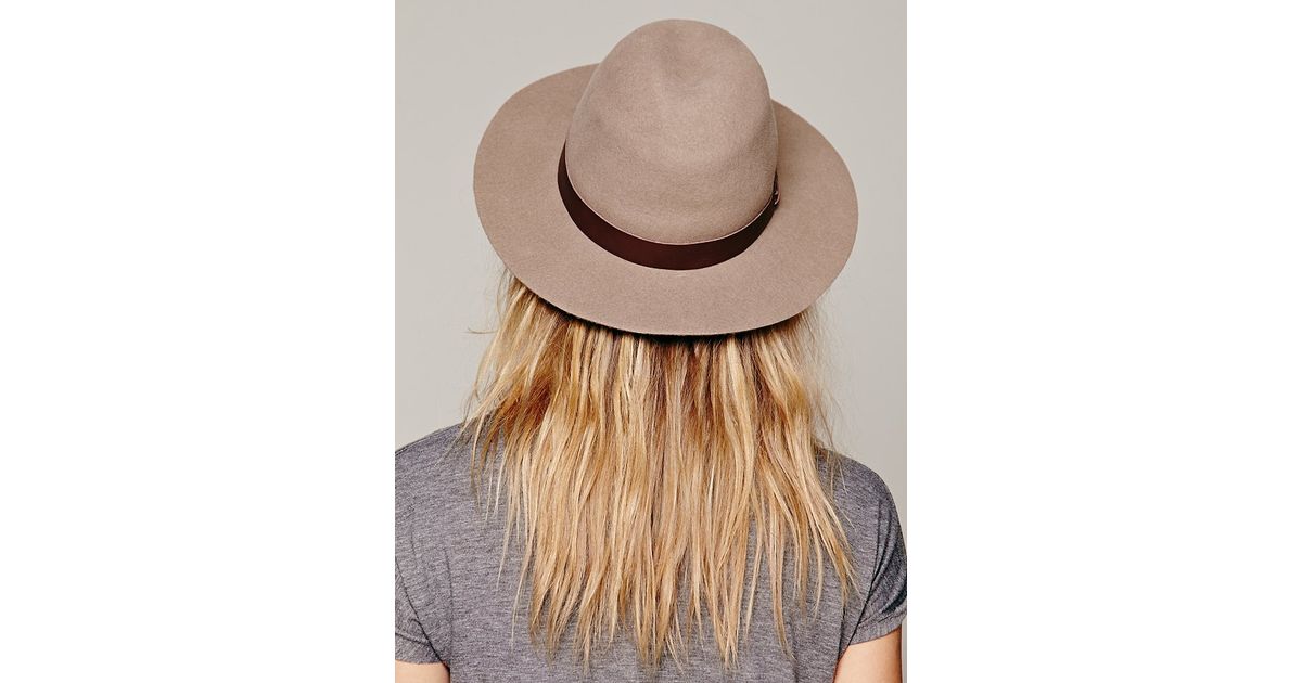 taupe leather hat