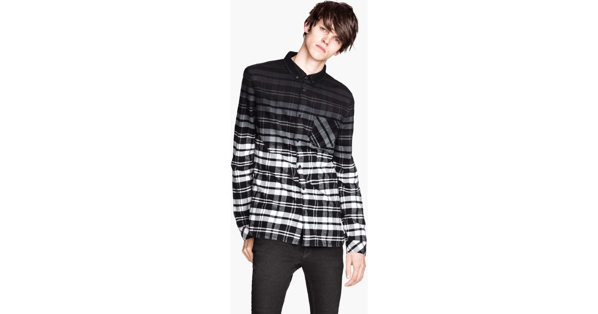 h&m black flannel