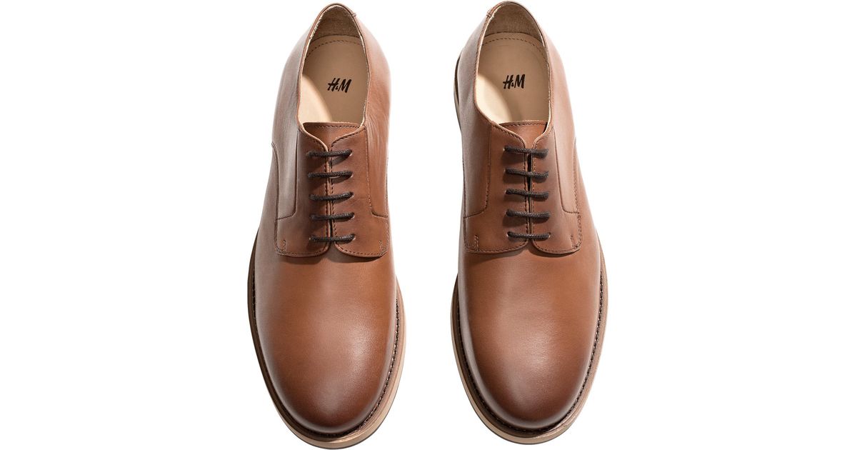 H&M Mens Leather Shoes in Brown for Men | Lyst