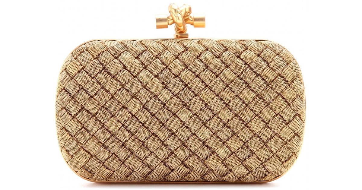 gold bottega veneta clutch