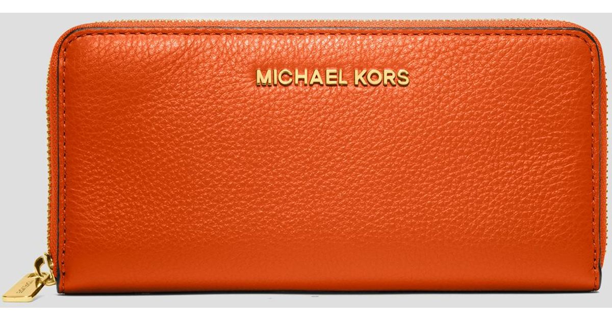 MICHAEL Michael Kors Wallet Zip Continental in Orange | Lyst