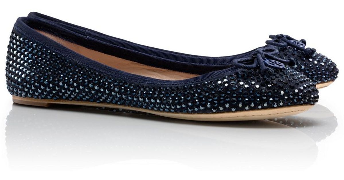 tory burch crystal strap ballet flat