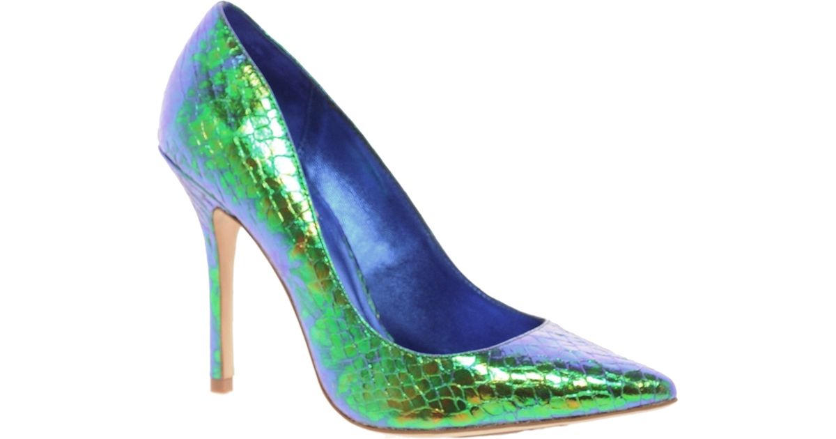 metallic green heels