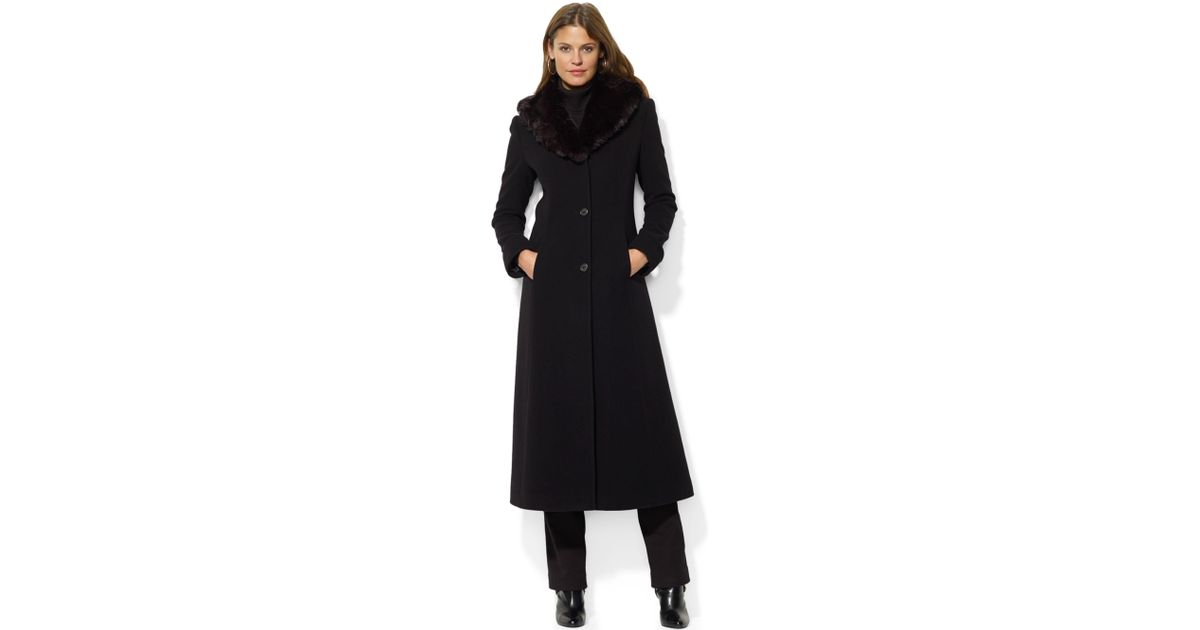 ralph lauren black wrap coat