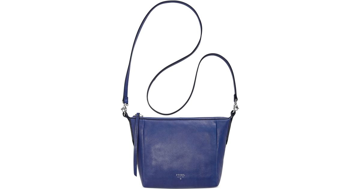 Fossil Fossil Handbag Sydney Leather Crossbody in Cobalt Blue (Blue) Lyst