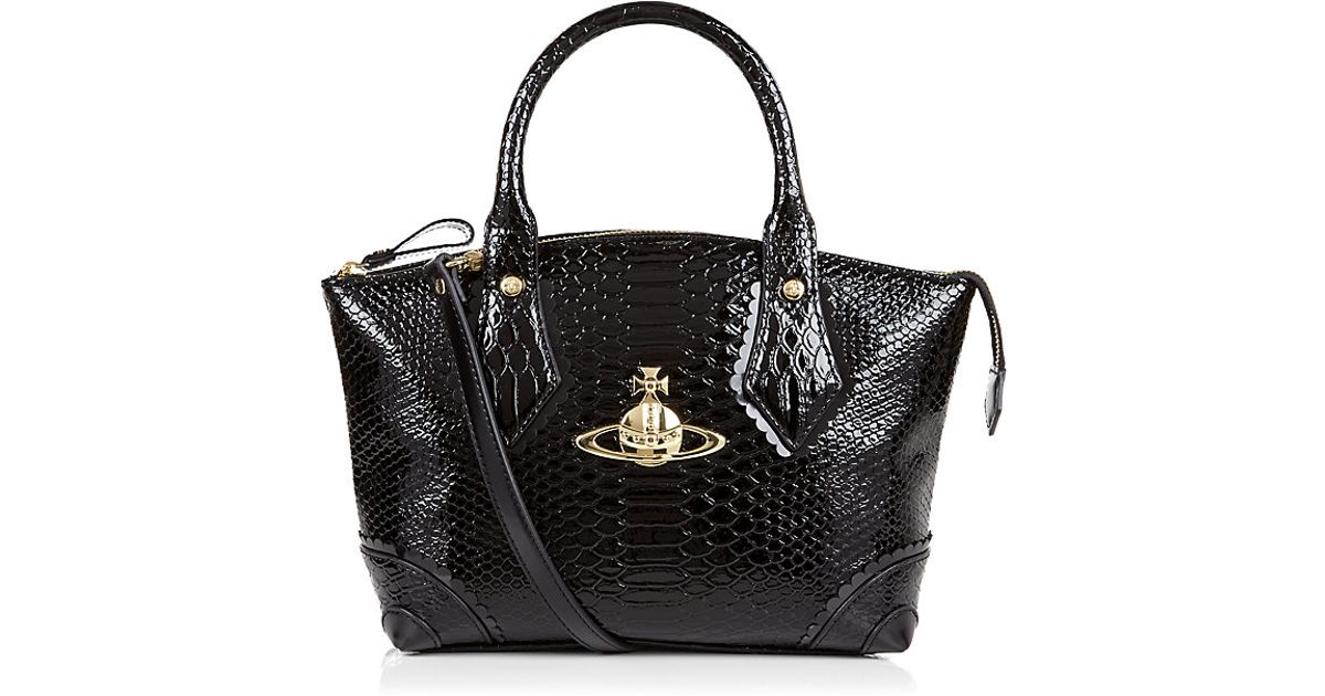Vivienne Westwood Frilly Snakeskin Tote in Black | Lyst UK