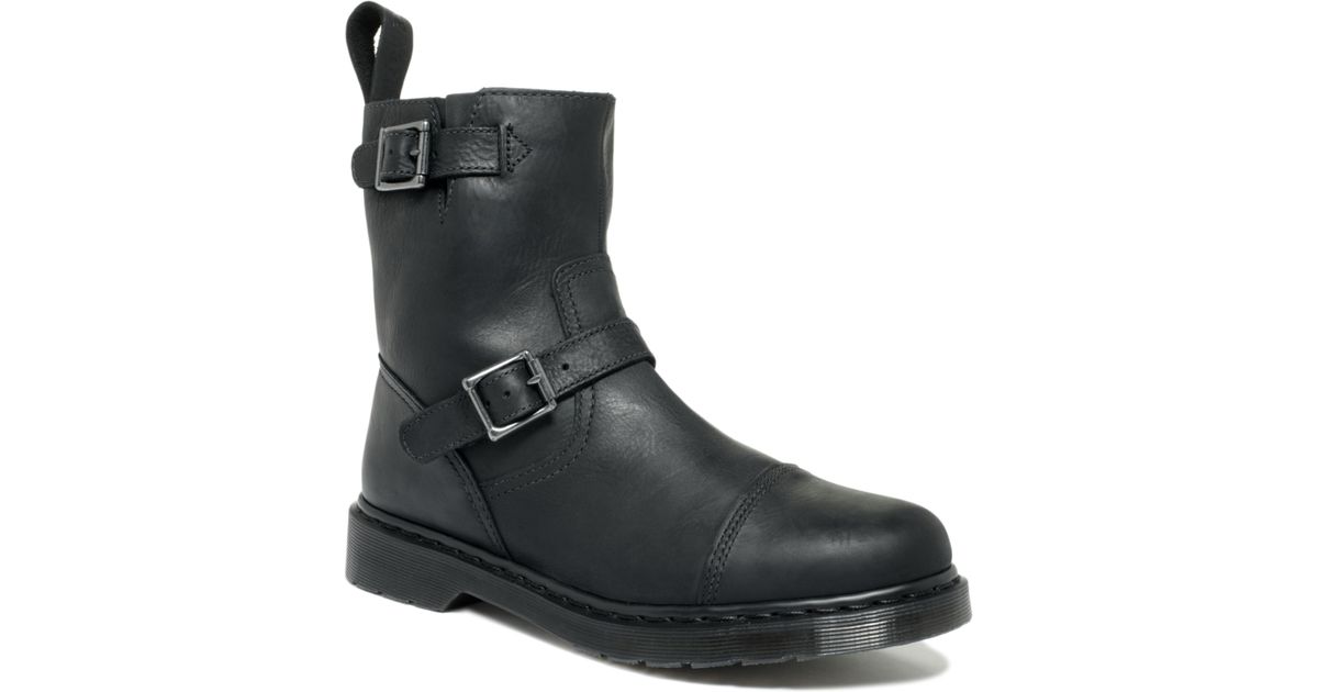 Dr. Martens Asher Low Biker Boots in Black for Men Lyst