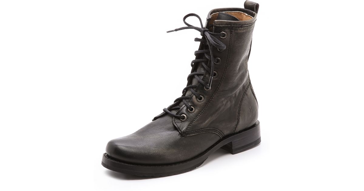 frye veronica combat boots black