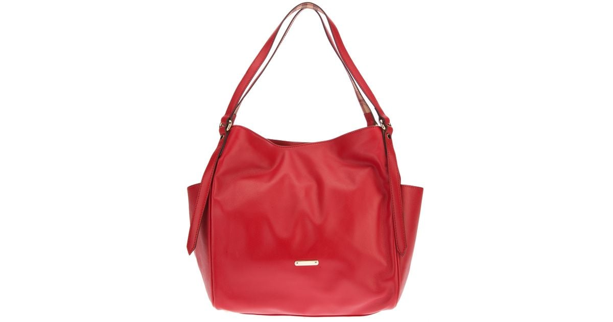 burberry red tote bag