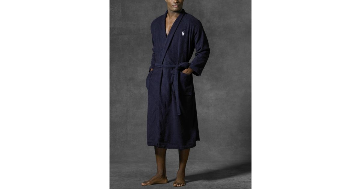 Polo Ralph Lauren Cotton Terry Kimono Robe in Blue for Men Lyst