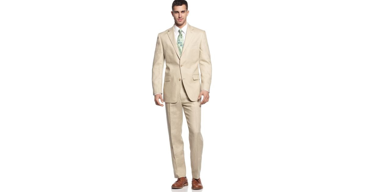 Michael Kors Natural Linen Suit for Men | Lyst
