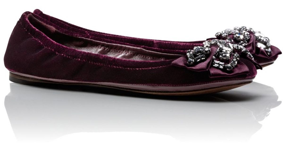 tory burch purple ballet flats