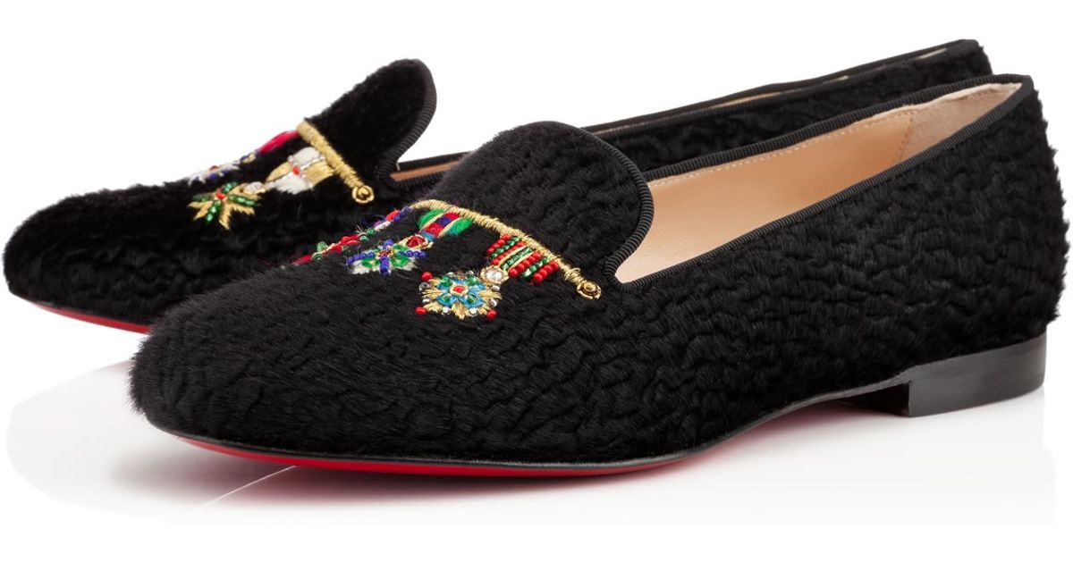 Christian louboutin Dictatrice Astrakan in Black | Lyst  